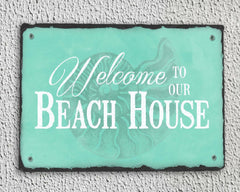 Handmade Slate House Sign - Welcome To Our Beach House