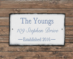 Customizable Slate Home Address House Sign - Handmade and Personalized with Name, Address