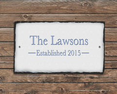 Customizable Slate Home Address Sign - Name/Address and Established Date Handmade and Personalized