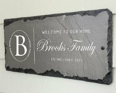 Beautifully Handcrafted and Customizable Slate Home Address Plaque. Improve the curb appeal of your property with this bespoke house sign.