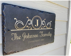 Beautifully Handcrafted and Customizable Slate Home Address Plaque. Improve the curb appeal of your property with this bespoke house sign.