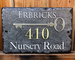 Customizable Slate Home Address House Sign - Handmade and Personalized Plaque