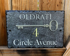 Customizable Slate Home Address House Sign - Handmade and Personalized Plaque