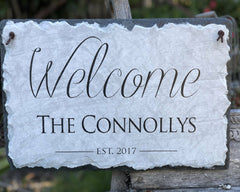 Customizable Slate Welcome Sign - Home Address Plaque - Handmade and Personalized