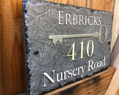 Customizable Slate Home Address House Sign - Handmade and Personalized Plaque