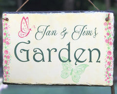 Customizable Slate Garden Sign - Handmade and Personalized