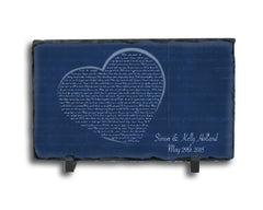Customizable Slate Song Lyric Sign - Heart Lyric Plaque - Handmade and Personalized