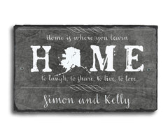 Customizable Slate Home State Sign - Handmade and Personalized with Name, Address and State