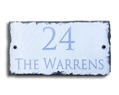 Customizable Slate Home Address House Sign - Eggshell House Number, Family Name - Handmade and Personalized