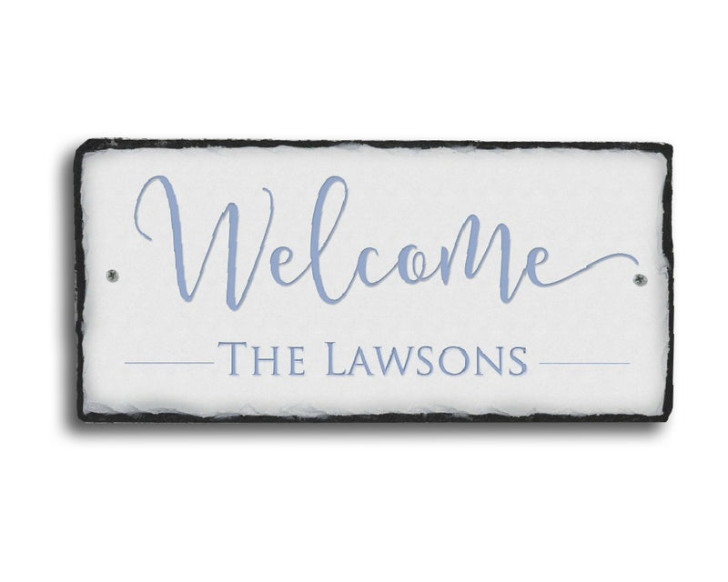 Customizable Slate Welcome Sign - Family Name Plaque - Handmade and Personalized