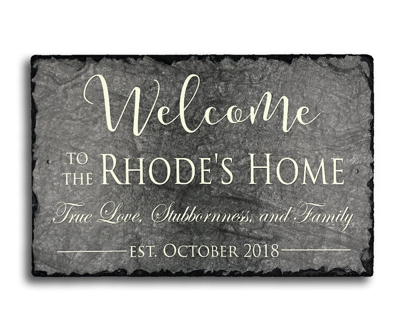 Customizable Slate Welcome Sign - Home Address Plaque - Handmade and Personalized