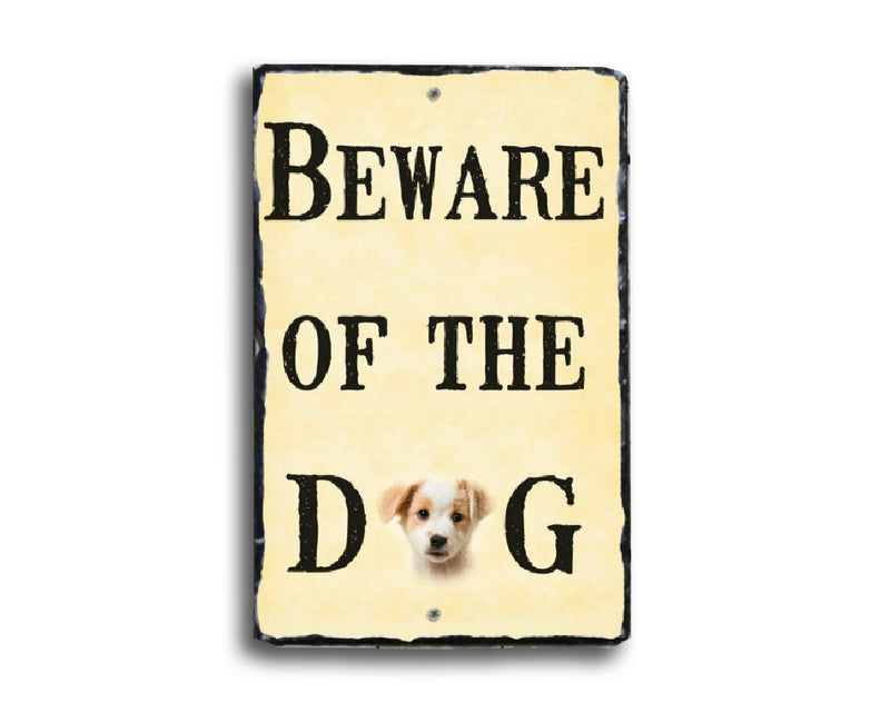 Customizable Slate House Sign - Beware of The Dog Plaque - Handmade and Personalized