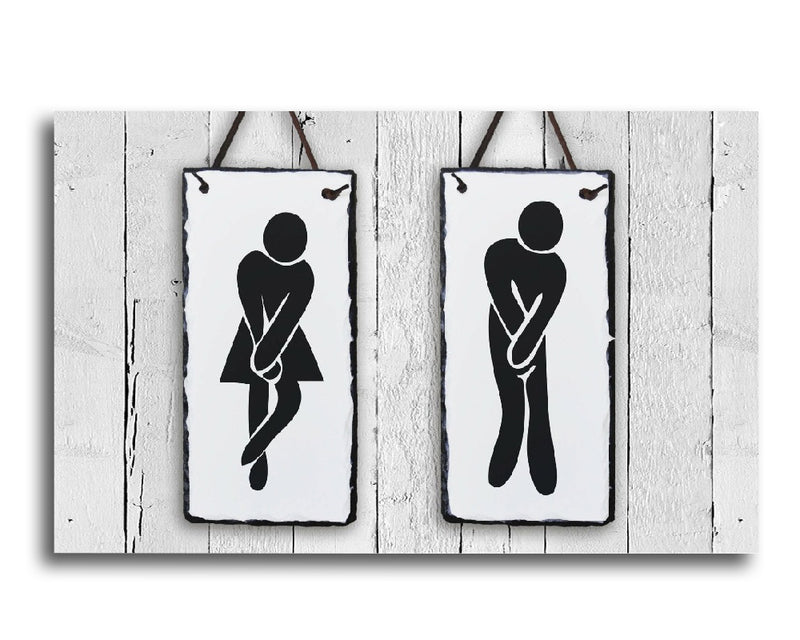 Handmade Slate Bathroom Signs - Ladies and Gents