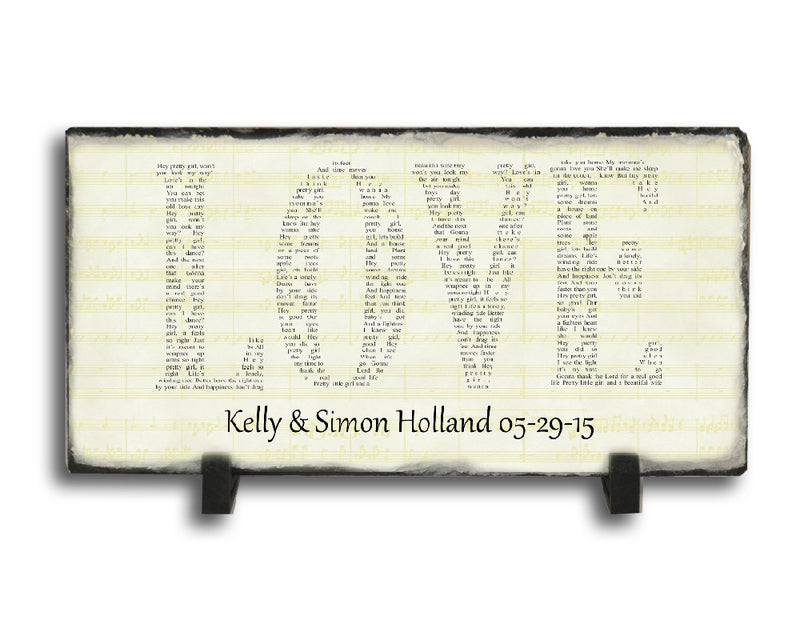 Customizable Slate Song Lyric Sign - Love Lyric Plaque - Handmade and Personalized