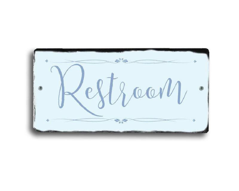 Handmade Slate Bathroom Sign - Restroom Plaque