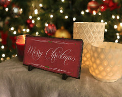 Handmade Slate Holiday Address Sign - Merry Christmas Plaque