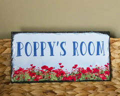 Customizable Slate Home Sign - Girls Name Door Plaque - Handmade and Personalized