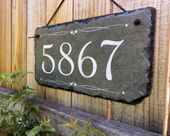 Customizable Slate Number House Sign - Handmade and Personalized