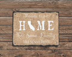 Customizable Slate Home Sign - Handmade and Personalized with Name, Address and State