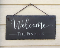 Customizable Slate Welcome Sign - Handmade and Personalized